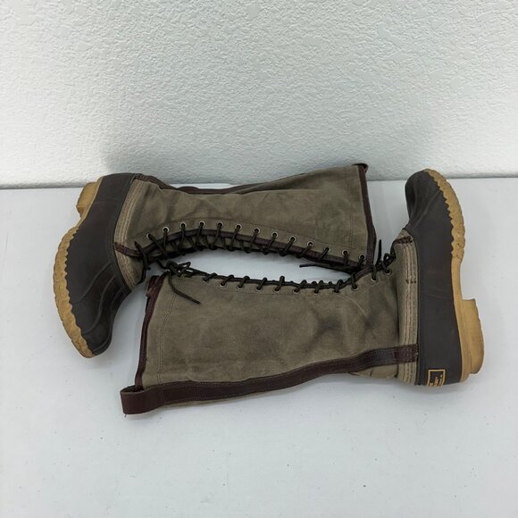 L.L. Bean Women's Lace Up Boots - Brown and Tan - Picture 7 of 11